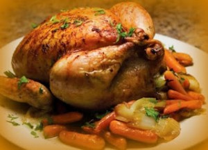 Pollo fresco relleno con vegetales