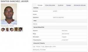 Ficha de Javier Santos Sánchez en el Registro de Ofensores Sexuales.