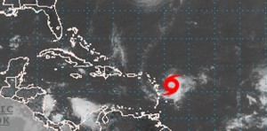 Posición de "Gonzalo" según el más reciente boletín del Centro Nacional de Huracanes en Miami.