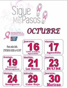 Itinerario de la Marcha "Sigue mis Pasos", durante el mes de octubre, en los pueblos del Oeste.