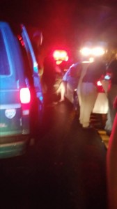 Otro ángulo de la escena del accidente en la PR-114 (Foto por Junito Rivera de West Coast Fire & Rescue).
