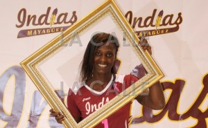 Kim Willoughby, de las Indias de Mayagüez en el Voleibol Superior Femenino (Foto Indias de Mayagüez).