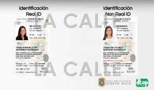 Identificación para no conductores en formato "Real Id" (Suministrada).