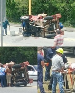 Escena del accidente ocurrido en la carretera PR-116 en Lajas (Fotos Facebook por Vilmarie López)